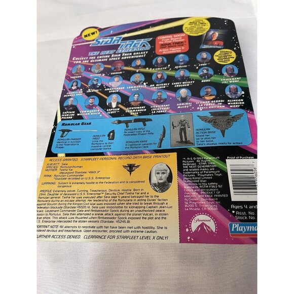 Star Trek TNG Commander Sela Action Figure 1994 Playmates Unpunched Vintage VTG - Picture 2 of 2